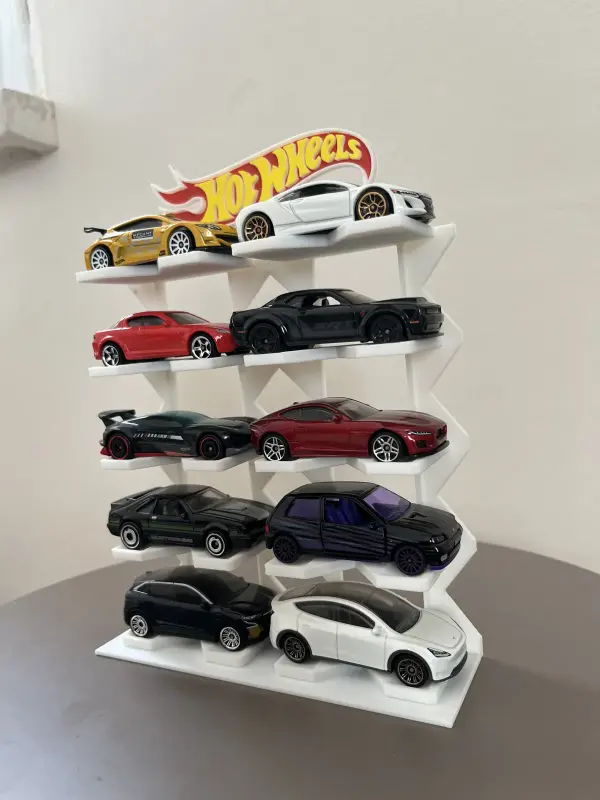hotwheels 1/64 Ölçek Model Araç Standı 10 Araçlık Koleksiyon Sergileme Rafı 2