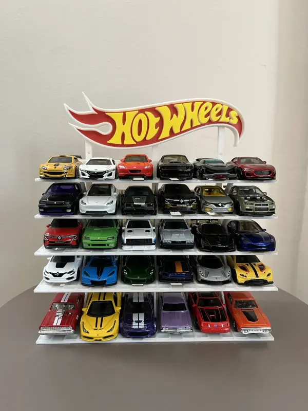 hotwheels 1/64 Ölçek Model Araç Standı 30 Araçlık Koleksiyon Sergileme Rafı 2