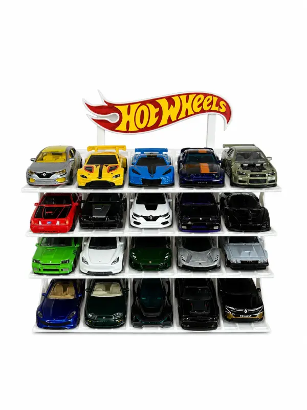 1/64 Diecast Model Araç Standı – 20 Araçlık Garaj Rafı - Görsel 1
