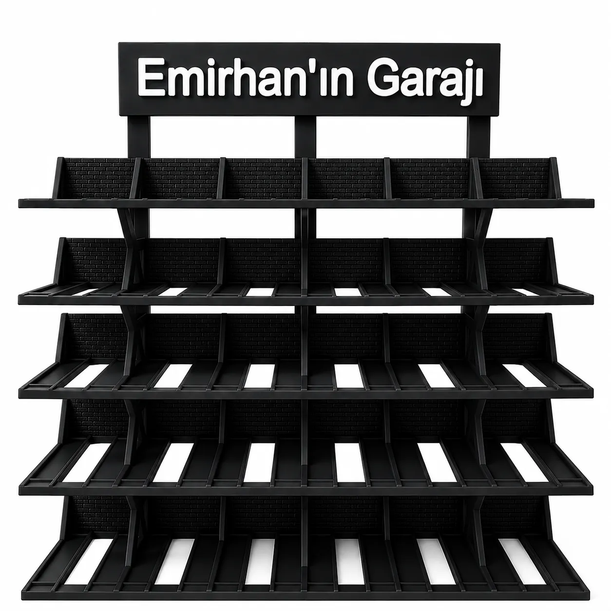 30 Araçlık Kişiye Özel  Diecast Garaj Standı (1/64 Ölçek Uyumlu) - Siyah - Görsel 1
