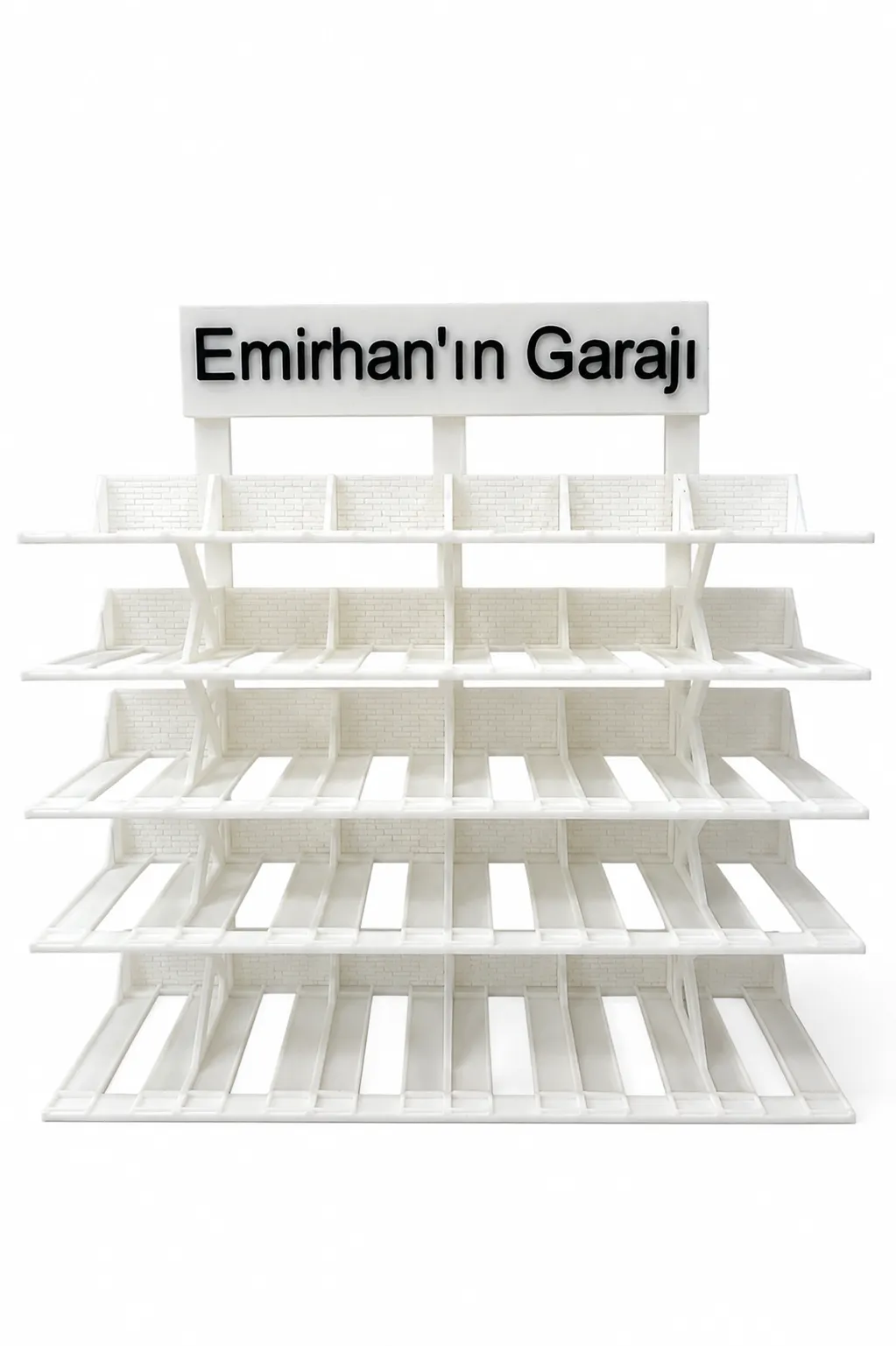 30 Araçlık Kişiye Özel  Diecast Garaj Standı (1/64 Ölçek Uyumlu) - Beyaz - Görsel 1