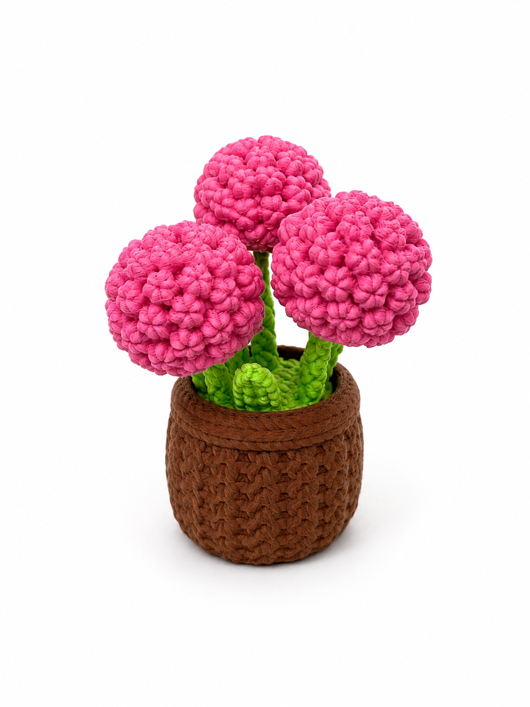 Örgü Görünümlü Pembe Çiçek Saksısı 1