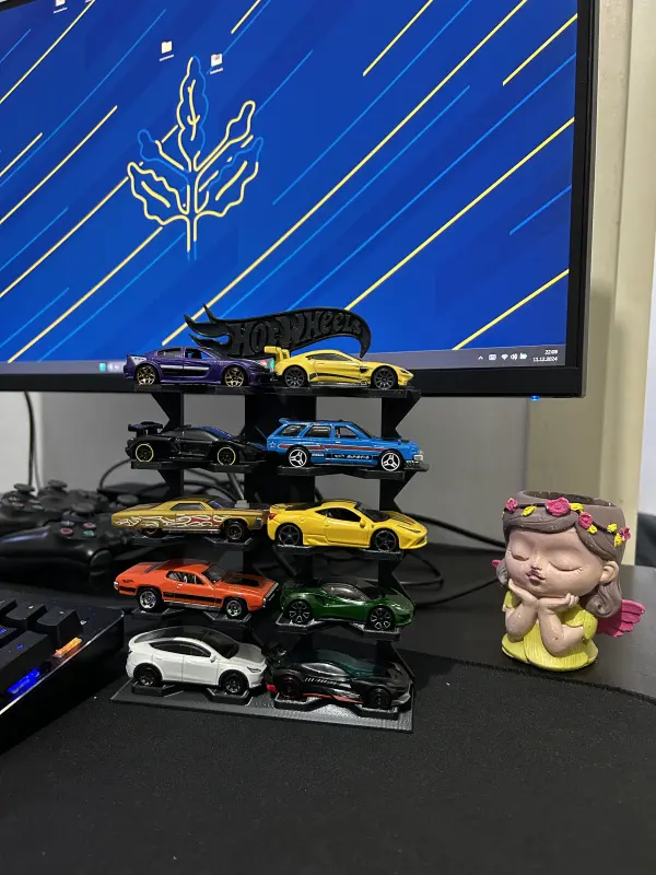 hotwheels 1/64 Ölçek Model Araç Standı 10 Araçlık Koleksiyon Sergileme Rafı - Görsel 2