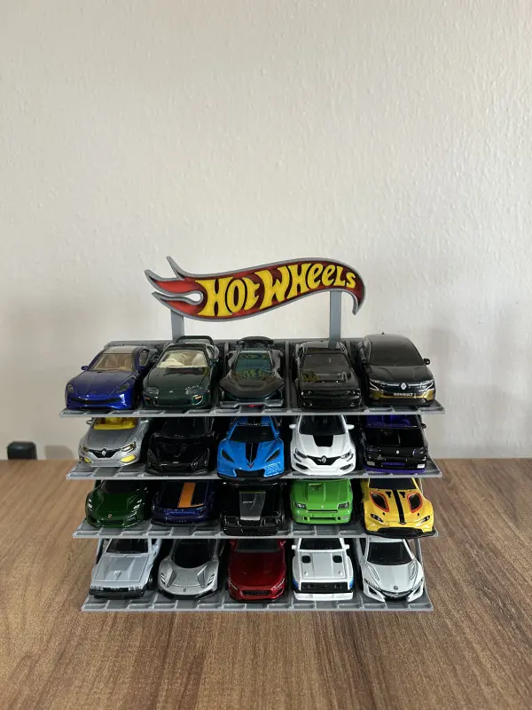 20 Araçlık Hotwheels Stand Gri - Görsel 1