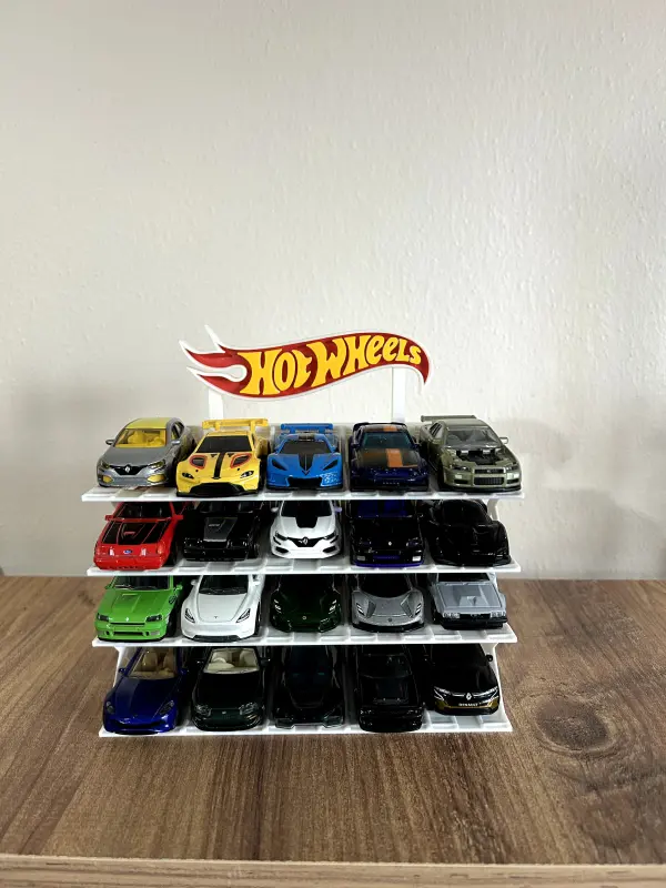 20 Araçlık Hotwheels Stand Beyaz - Görsel 1