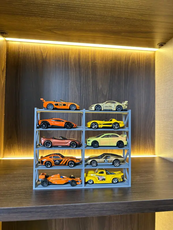 hotwheels 1/64 Ölçek Model Araç Standı 10 Araçlık Koleksiyon Sergileme Rafı 2