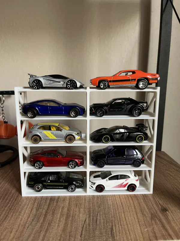 hotwheels 1/64 Ölçek Model Araç Standı 10 Araçlık Koleksiyon Sergileme Rafı - Görsel 1