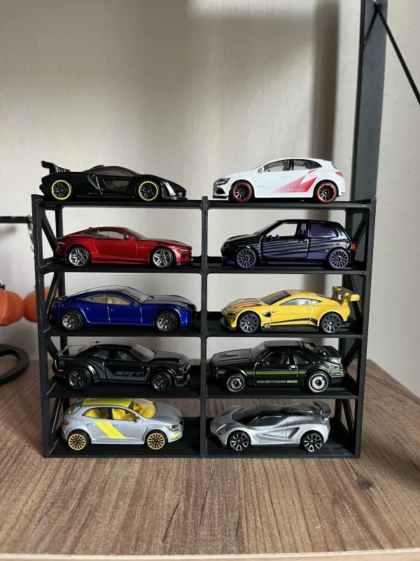 hotwheels 1/64 Ölçek Model Araç Standı 10 Araçlık Koleksiyon Sergileme Rafı - Görsel 1