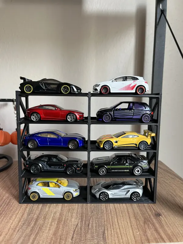 hotwheels 1/64 Ölçek Model Araç Standı 10 Araçlık Koleksiyon Sergileme Rafı - Görsel 2