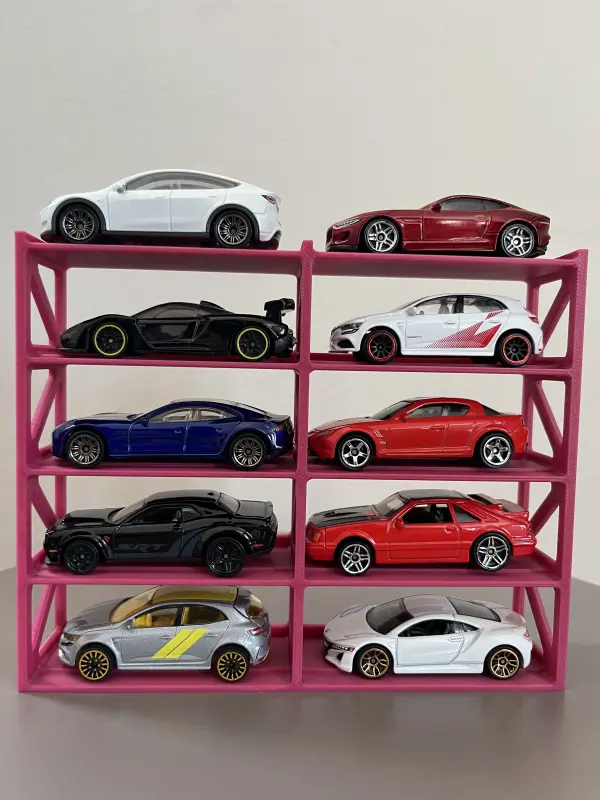 hotwheels 1/64 Ölçek Model Araç Standı 10 Araçlık Koleksiyon Sergileme Rafı - Görsel 1