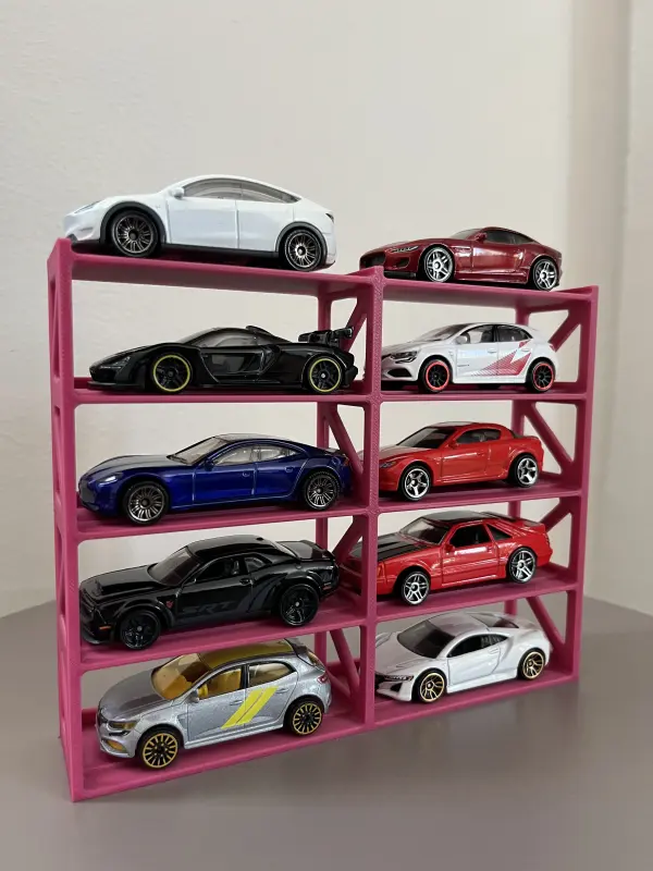 hotwheels 1/64 Ölçek Model Araç Standı 10 Araçlık Koleksiyon Sergileme Rafı - Görsel 2