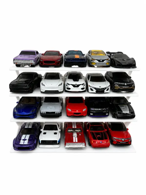 1/64 Diecast Model Araç Standı – 20 Araçlık Garaj Rafı - Görsel 1