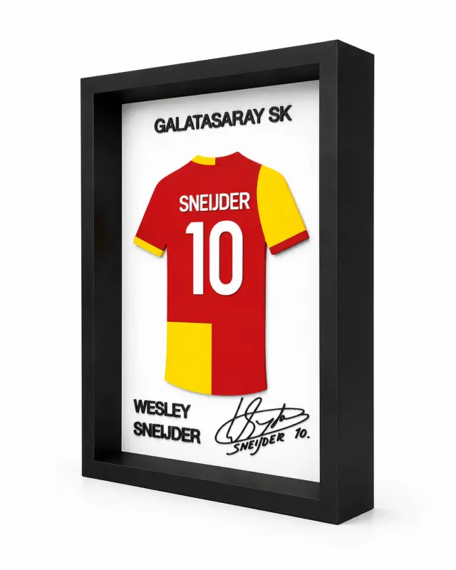 Galatasaray Wesley Sneijder imzalı dekoratif forma çerçevesi 3